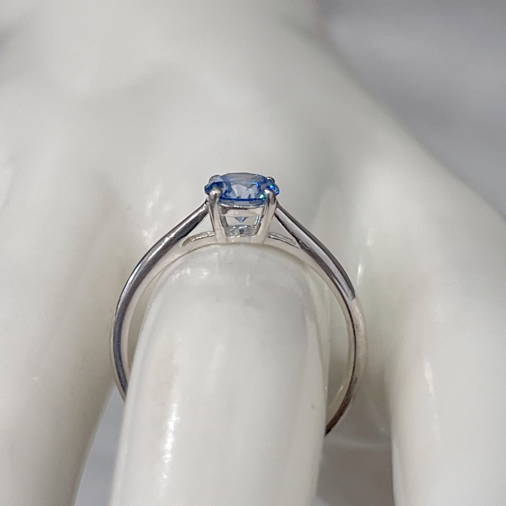 SWAROVSKI Zirconia Arctic Blue Sterling Silver Stud Earrings and Solitaire Ring - Picture 7 of 14